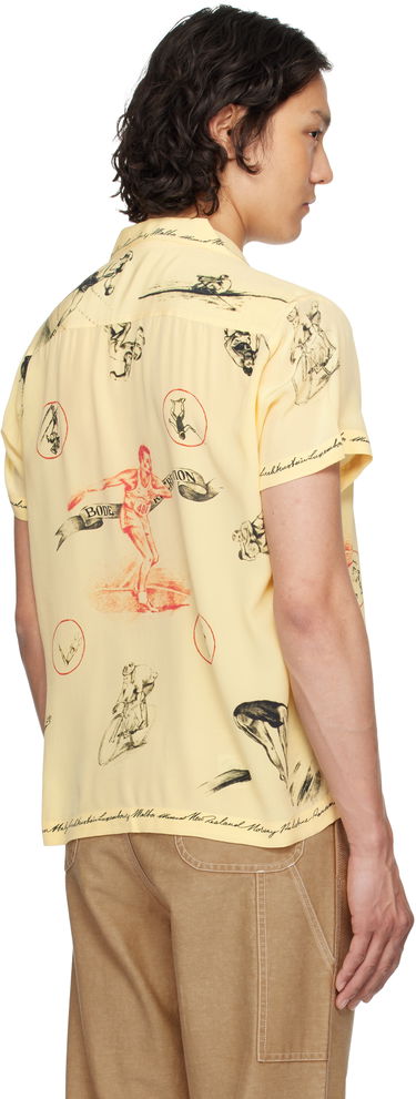 Košeľa Bode Bode Games Print Relaxed-Fit Camp Collar Shirt Žltá | MRS25SH020, 2