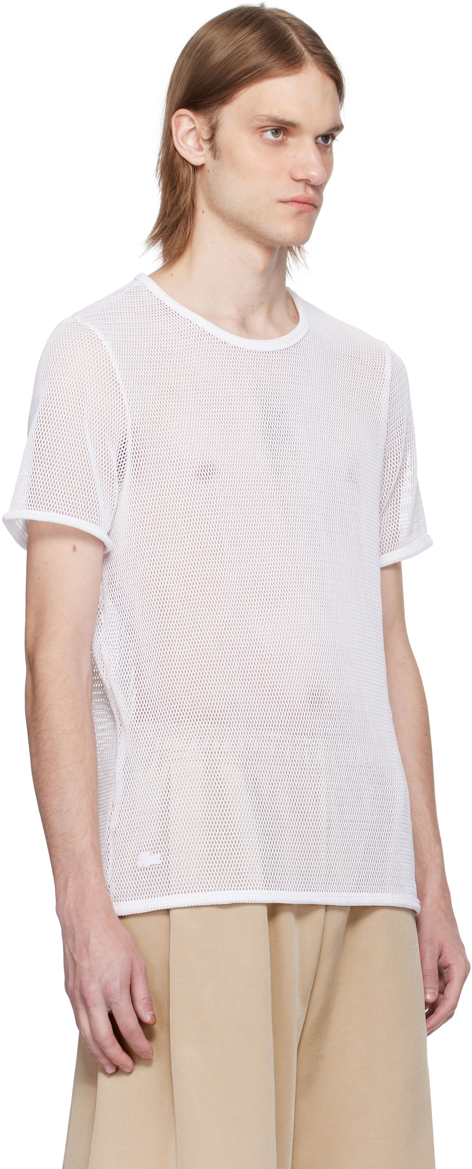 Tričko Lacoste Lacoste Runway Mesh T-Shirt Biela | TH6886, 1