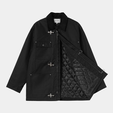 Kabáty Carhartt WIP Adair Coat with Corduroy Collar and Toggle Fasteners Čierna | I035969_6, 7