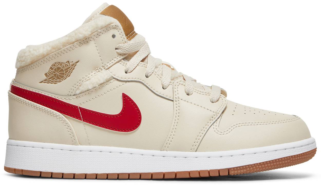 Tenisky a topánky Jordan Air Jordan 1 Mid Utility "Fleece" GS Béžová | DO2207-264, 0