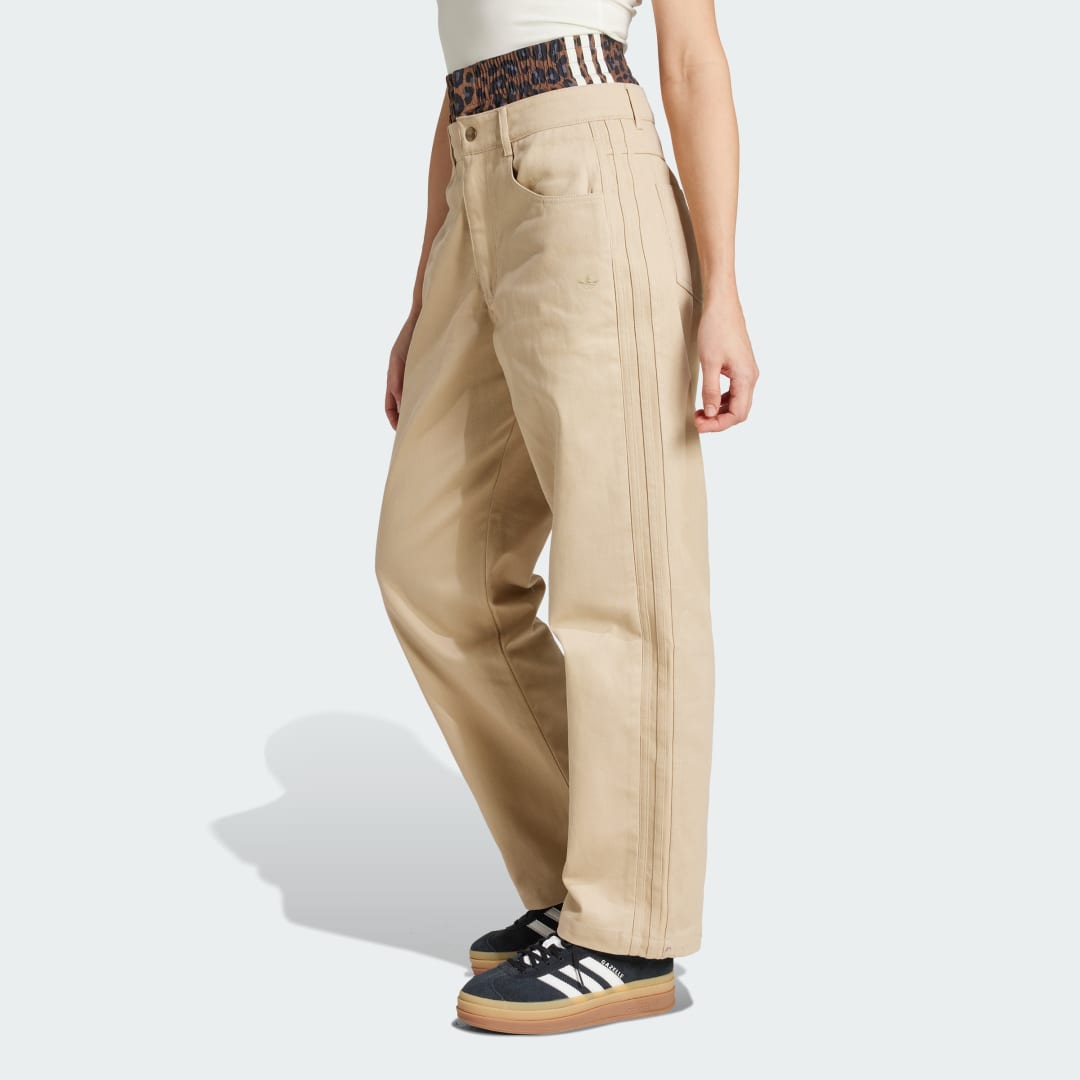 Nohavice adidas Performance Firebird Wide-Leg Pants Béžová | JX8760, 0