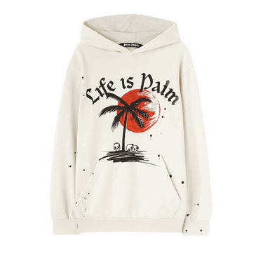 Mikina Palm Angels GD Sunset Palm Hoodie Biela | PMBB117F22FLE0050310, 0