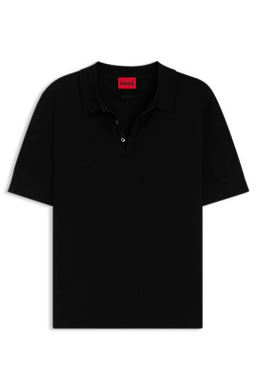 Polo tričko BOSS HUGO Knit Polo with Covered Placket Čierna | 50536672