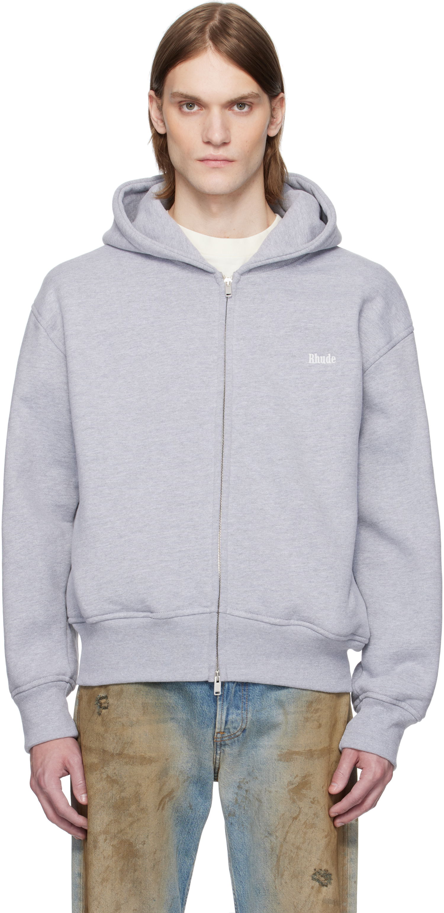 Mikina Rhude Rhude Classique Full-Zip Hoodie Šedá | RHSS25HO01229, 0