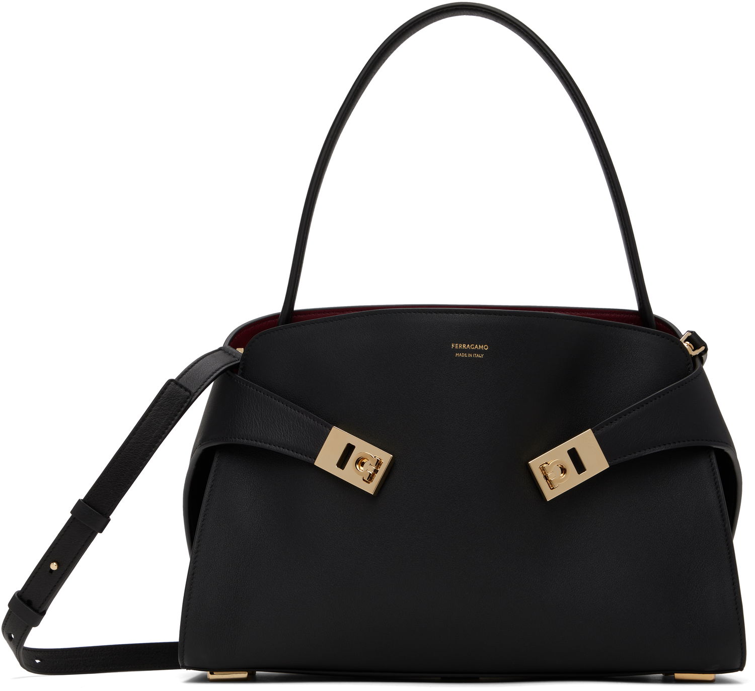 Taška cez rameno FERRAGAMO Ferragamo Hug Soft Bicolor M Shoulder Bag Čierna | 781694, 0