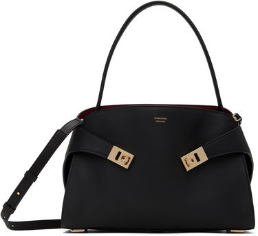 Taška cez rameno FERRAGAMO Ferragamo Hug Soft Bicolor M Shoulder Bag Čierna | 781694, 0