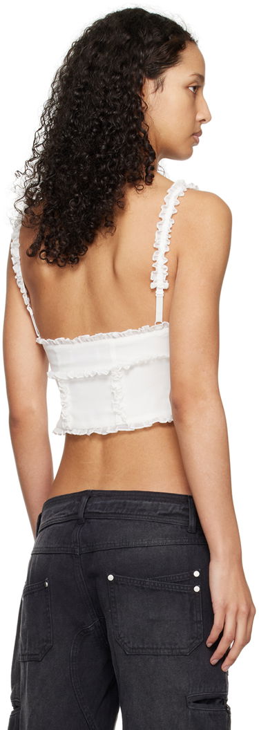 Tielko GUIZIO Guizio Soler Ruffle Trim Tank Top Biela | R24115W034, 2