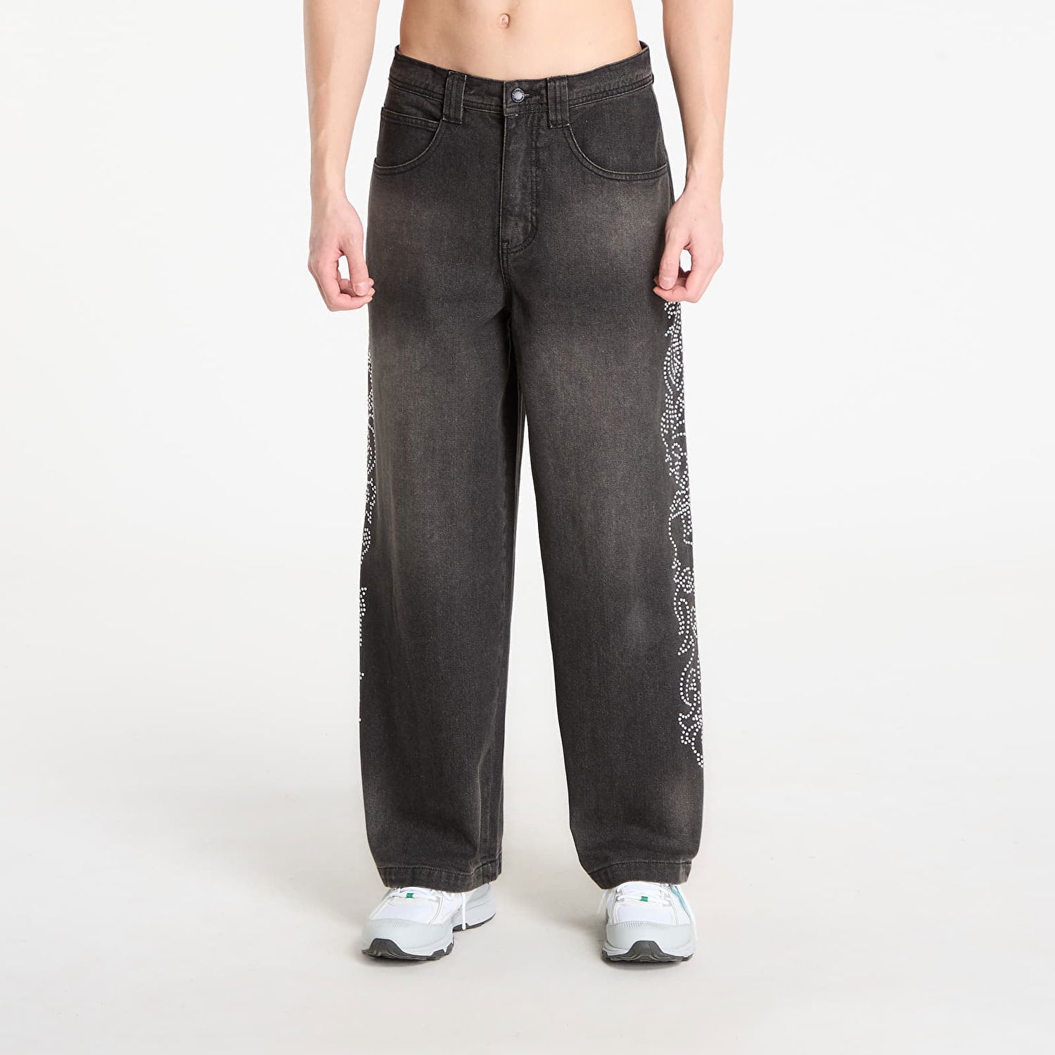 Džínsy RIPNDIP Pretty Flacko Extra Wide Leg Vintage Wash Denim Pants Čierna | RNDHOL25116, 0
