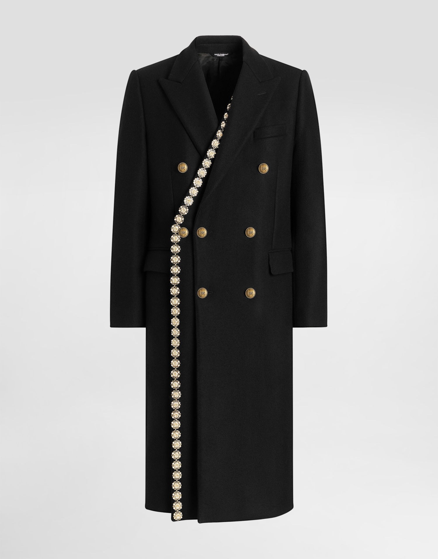 Kabáty Dolce & Gabbana Dolce & Gabbana Double-Breasted Embellished Coat Čierna | G053AZFU283N0000, 0
