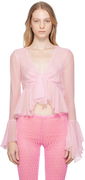 Blumarine Ruffled Tie-Front Blouse