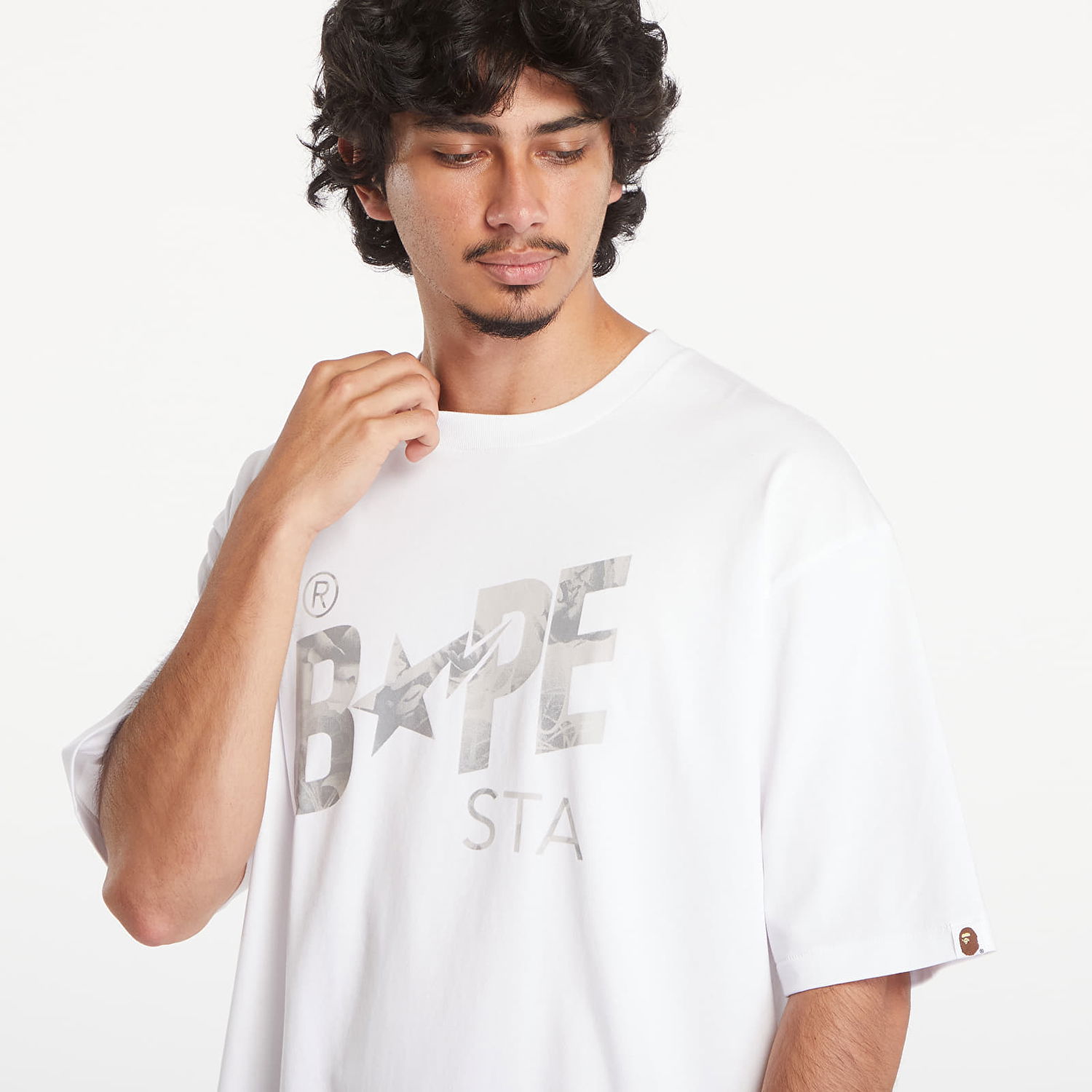 Tričko BAPE A BATHING APE Floral Solid Camo Bape Sta Logo Relaxed Fit Short Sleeve Tee Biela | 001TEK801354M WHT, 1