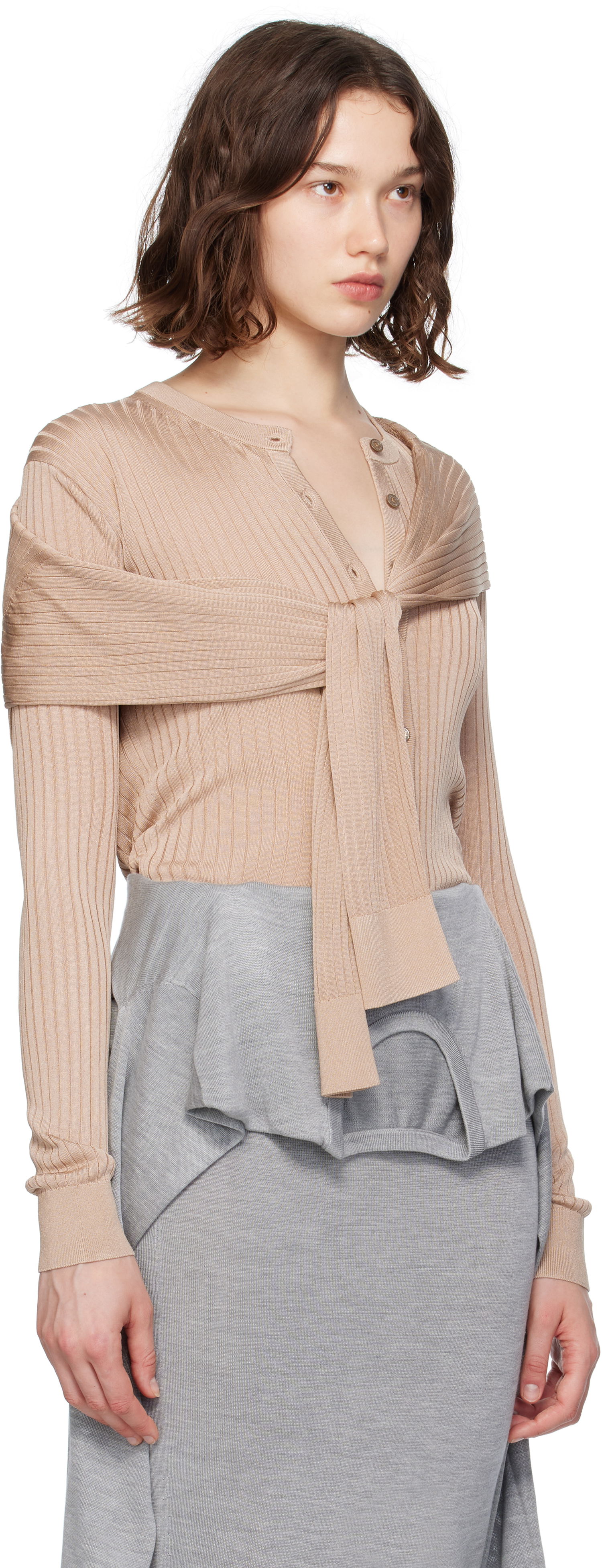 Sveter Acne Studios Acne Studios Knit Cardigan Béžová | A60578-, 1