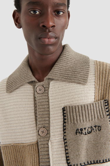 Sveter AXEL ARIGATO Franco Patchwork Sweater Hnedá | A2141002, 7