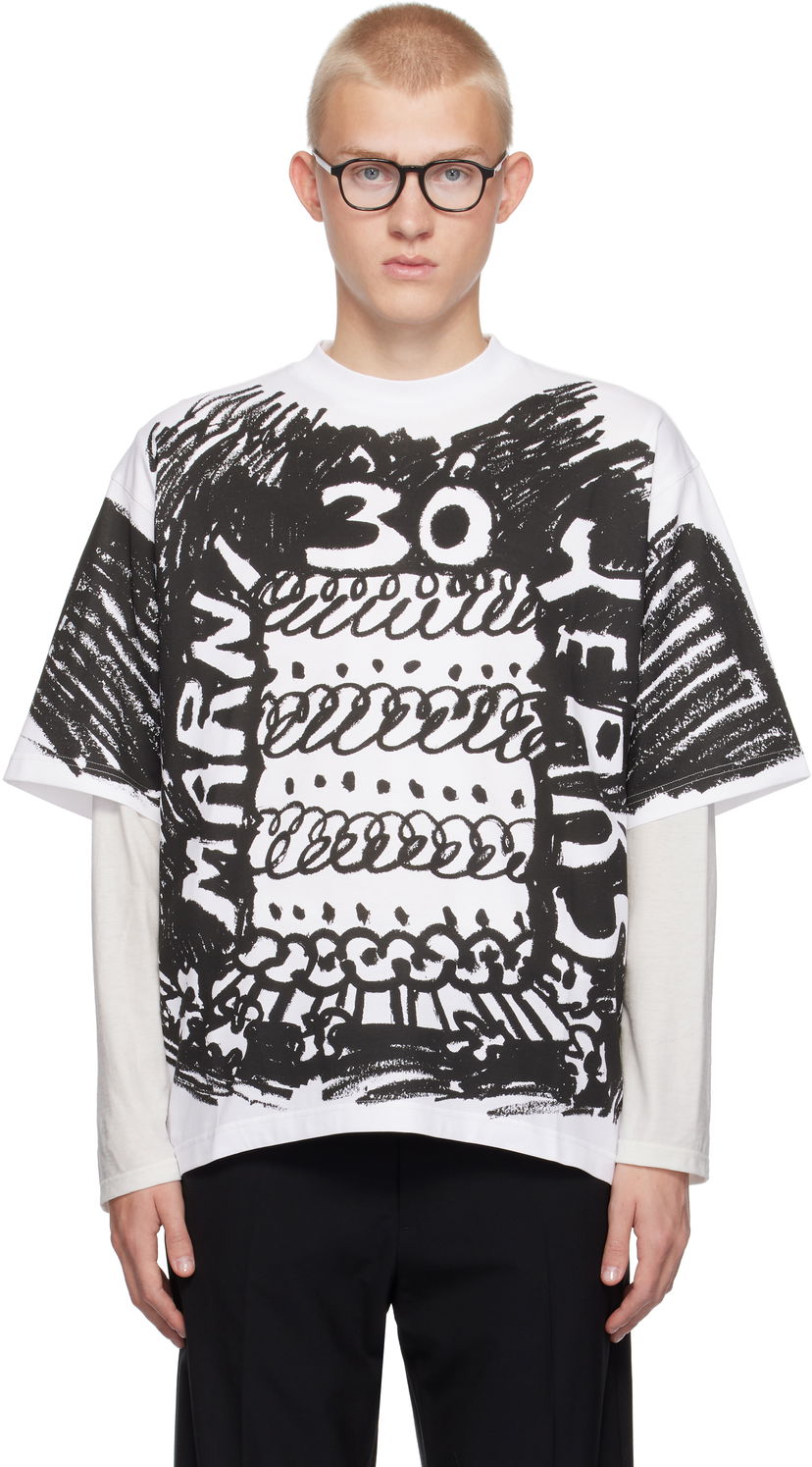 Tričko Marni White 30th Anniversary T-shirt Biela | HUMU0223BP USCX14