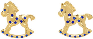 Náušnice Chopova Lowena Gold-tone & Blue Crystal Rocking Horse Earrings Metalická | 6507, 0