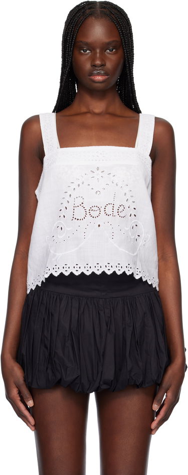 Tielko Bode Bode Belvoir Eyelet Tank Top Biela | WRS25SH017, 0