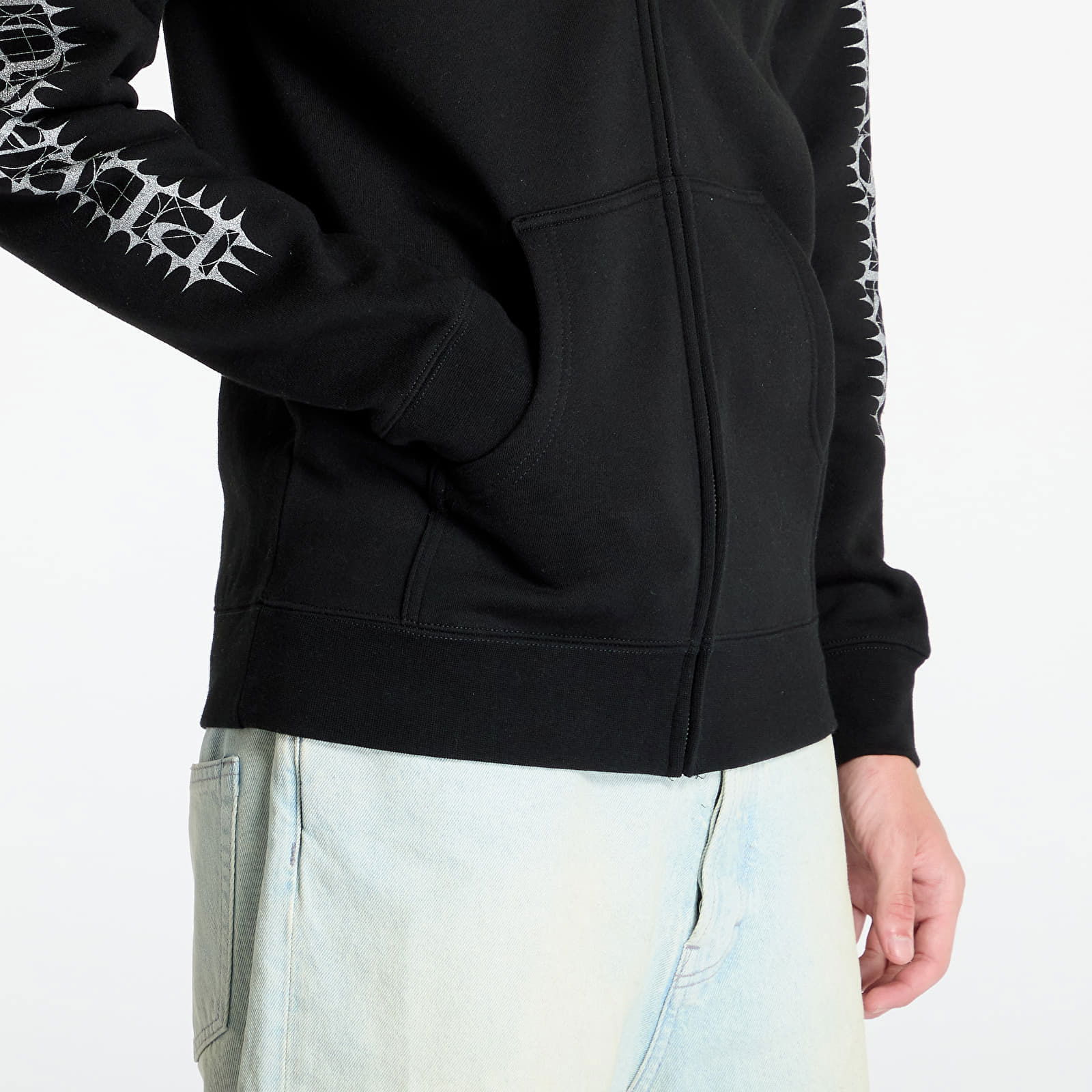 Spike Zip Hoodie Black