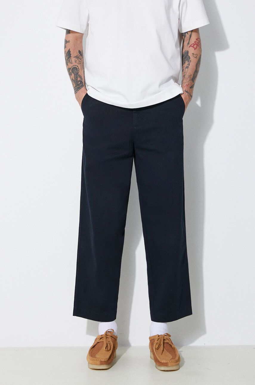 Nohavice Fred Perry Fred Perry Straight Leg Twill Trousers Navy | T6530.608, 0