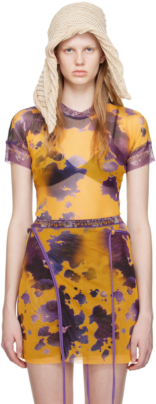 Tričko Ottolinger Ottolinger Exclusive Mesh Tie-Dye T-Shirt Žltá | 100116, 0