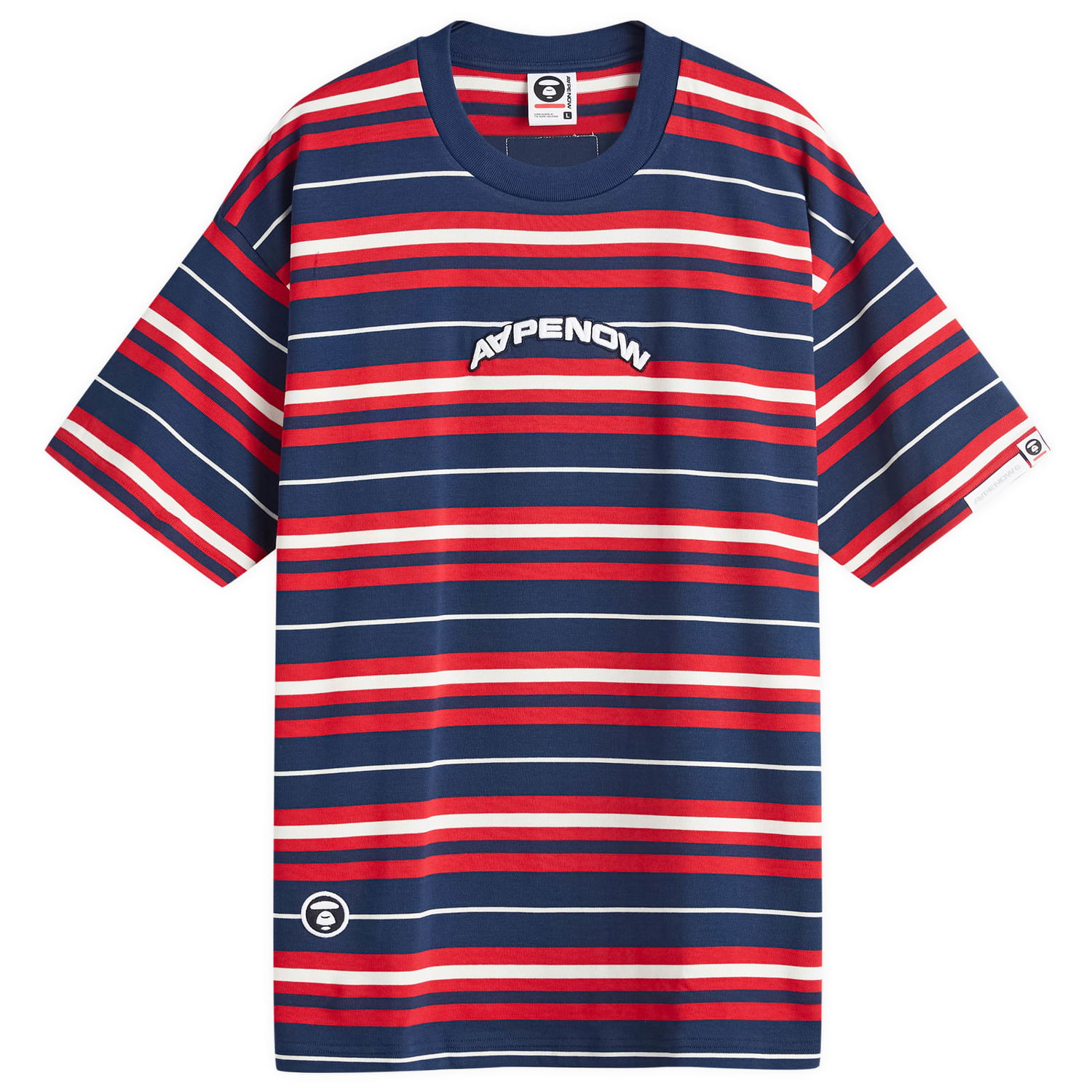 Tričko AAPE by A Bathing Ape AAPE By A Bathing Ape Men's Striped Crew Neck Tee Rôznofarebný | AAPTEM1419XXMNYP, 0