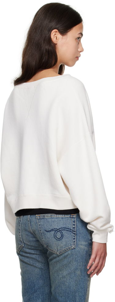 Mikina R13 R13 Cropped Front Slit 'New York' Sweatshirt Biela | R13WK251-K099B, 2