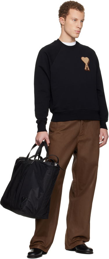 Mikina AMI Cotton Ami De Coeur Sweatshirt Čierna | H25USW771.747, 3