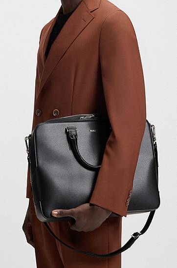 Kabelka BOSS BOSS Leather Document Case Čierna | 50548265, 1
