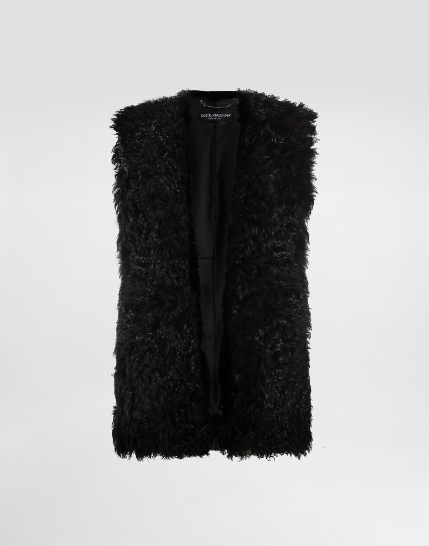 Vesta Dolce & Gabbana Dolce & Gabbana Lamb Fur Vest Čierna | F793LFFUPPON0000, 0