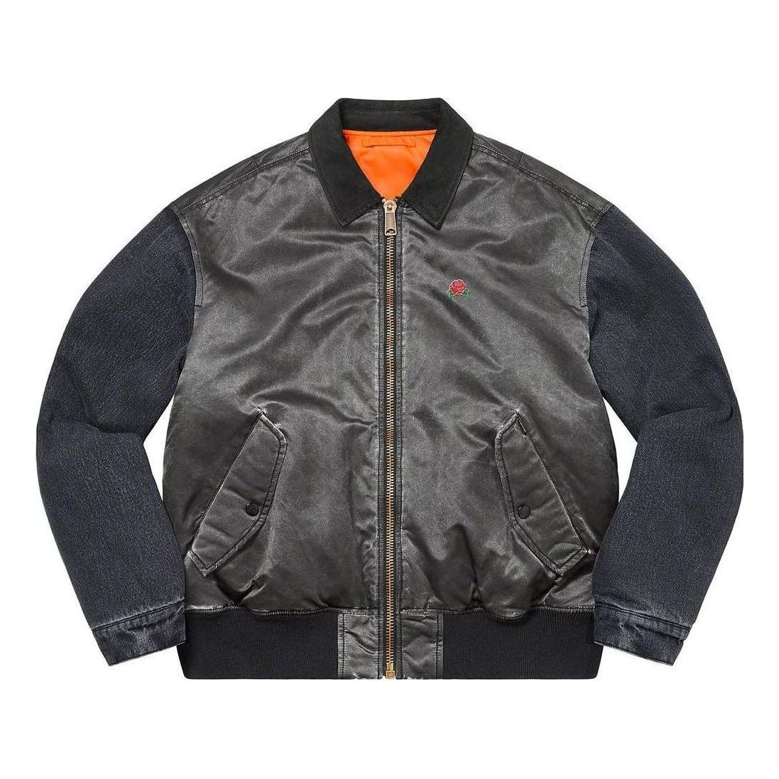 Bomber bunda Supreme Denim Sleeve Bomber Jacket Čierna | SUP-SS23-148, 0