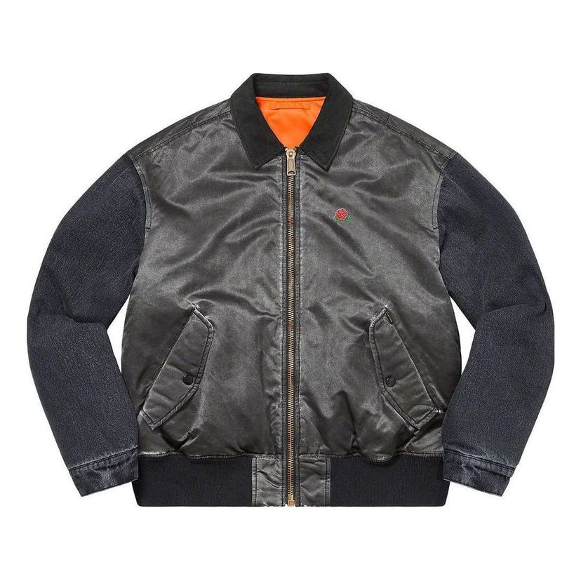 Bomber bunda Supreme Denim Sleeve Bomber Jacket Čierna | SUP-SS23-148