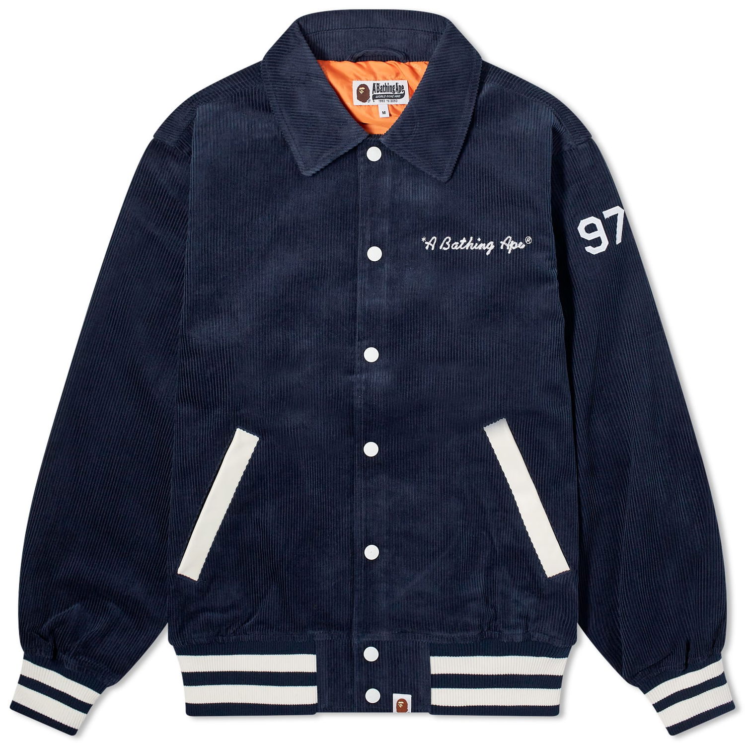 Bomber bunda BAPE A Bathing Ape General Corduroy Varsity Jacket Navy | 001LJJ801008M-NVY, 0