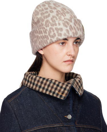 Kulicha GANNI Graphic Wool Mix Printed Leopard Beanie Rôznofarebný | A6658, 3