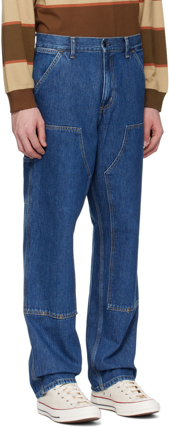 Džínsy Carhartt WIP Double Knee Denim Jeans Modrá | I032699, 1