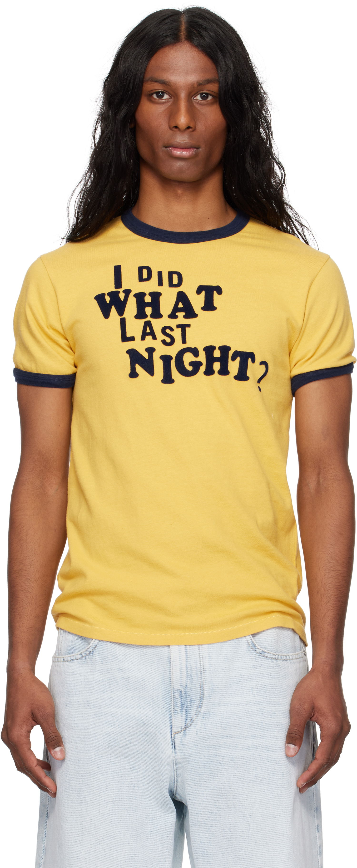 Tričko ERL ERL 'I Did What Last Night' Ringer T-Shirt Žltá | ERL10T003, 0