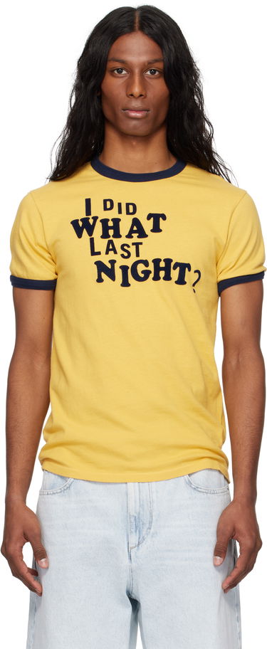 Tričko ERL ERL 'I Did What Last Night' Ringer T-Shirt Žltá | ERL10T003, 0