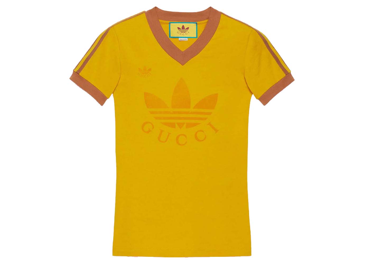 Tričko Gucci adidas x V-Neck T-Shirt Žltá | 693636 XJEBZ 7219, 0