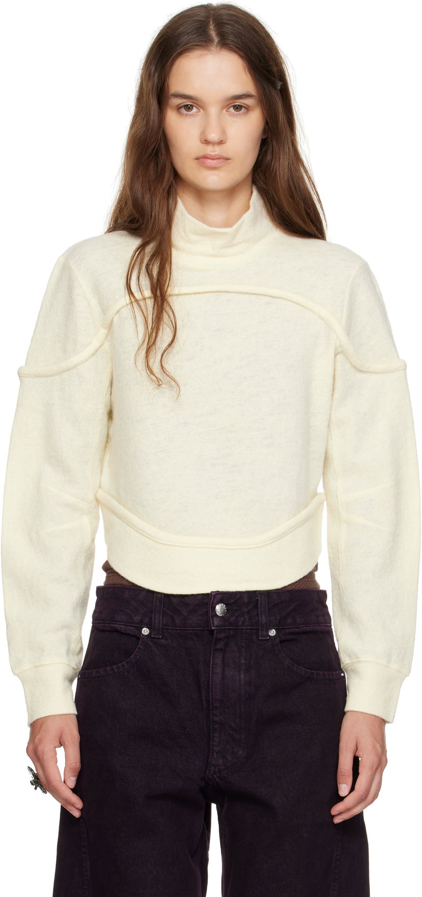 Sveter Eckhaus Latta Eckhaus Latta Pallas Turtleneck Biela | 1404-EL-PF25-M -
