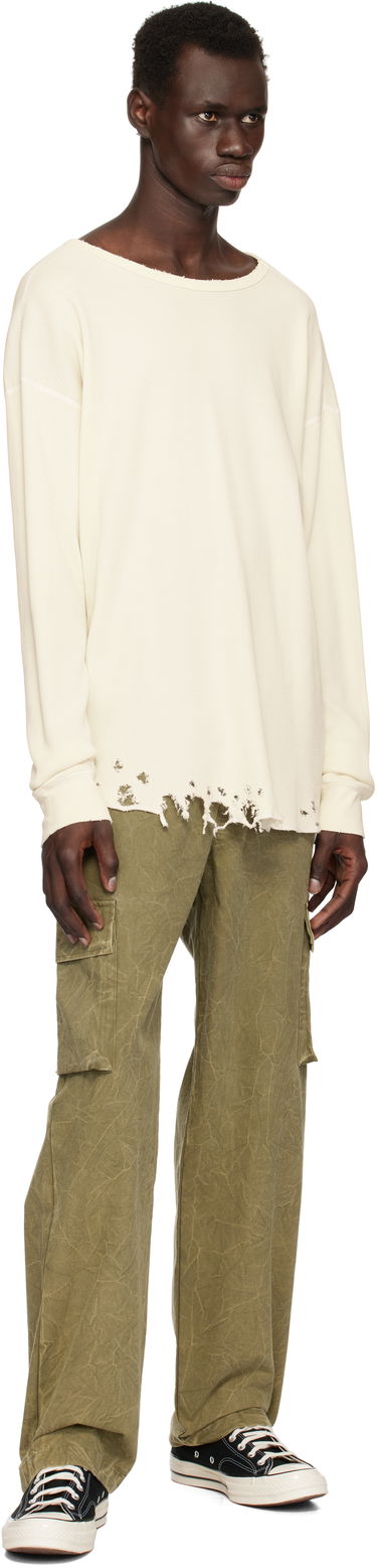 Sveter John Elliott John Elliott Folsom Distressed Thermal T-Shirt Biela | B295M66905A, 3