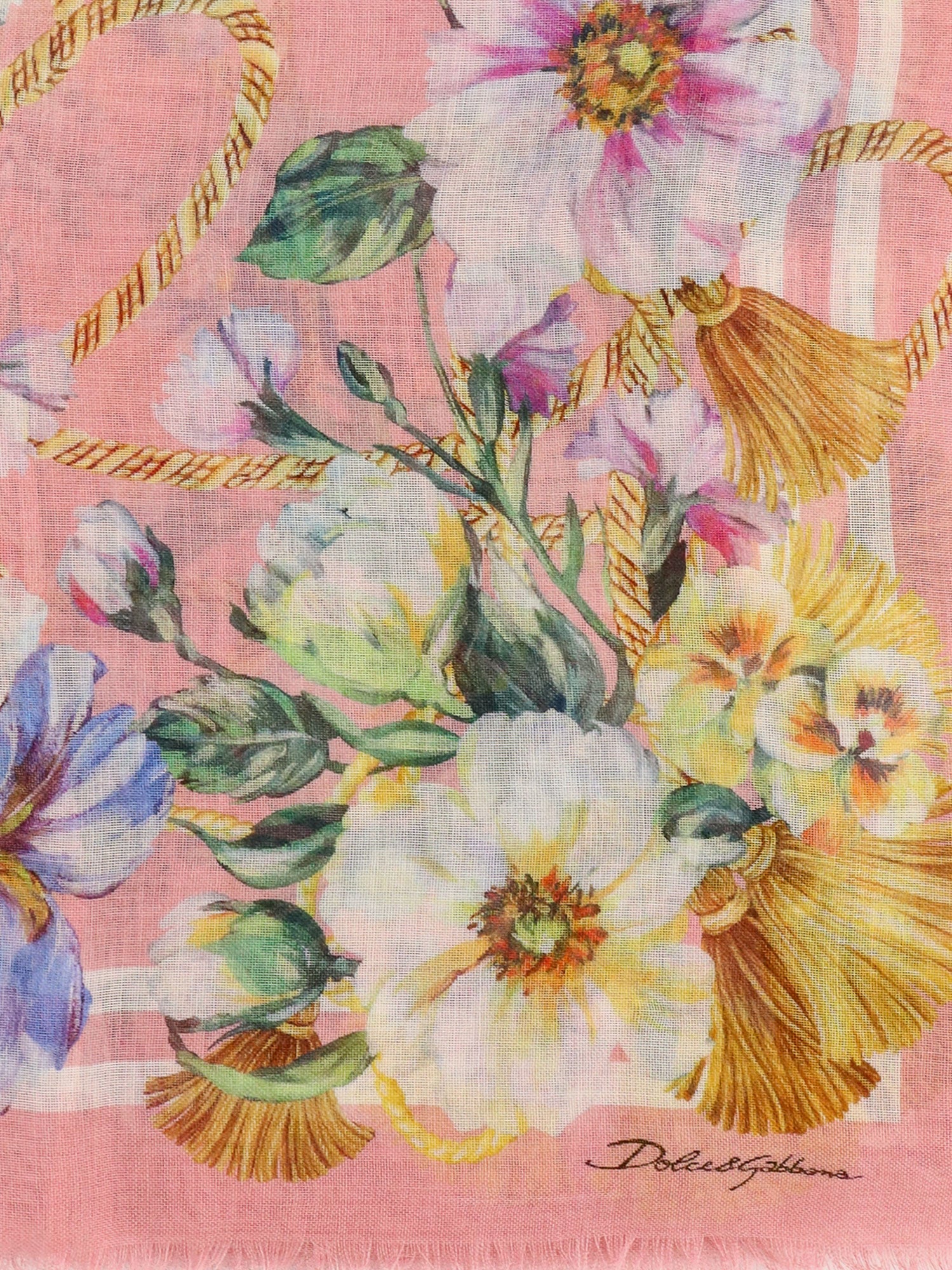 Šál Dolce & Gabbana Dolce & Gabbana Floral Print Silk Scarf Ružová | FS209AGDCUSHH5JC, 1