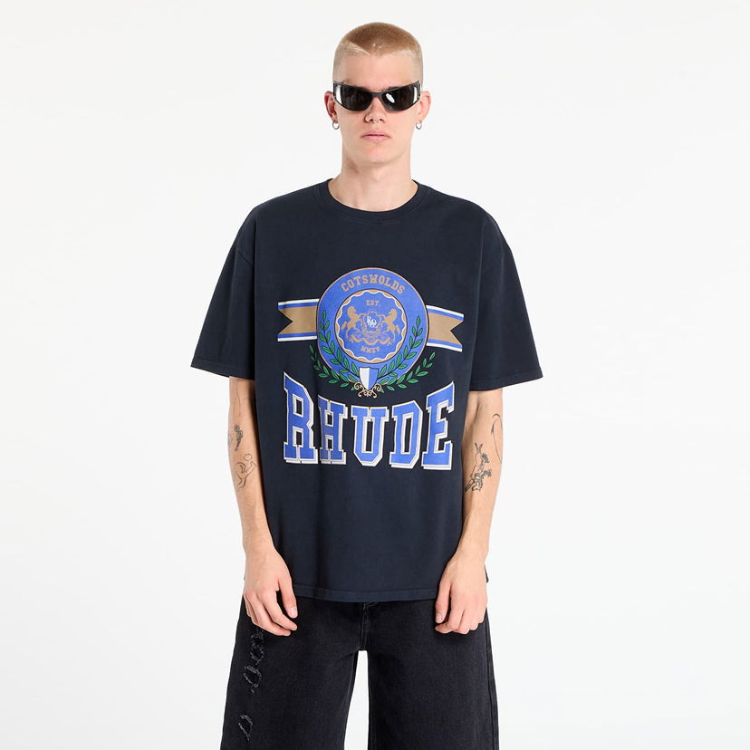 Tričko Rhude Rhude Cotswold Crest T-Shirt Čierna | RHPF25TT060120027