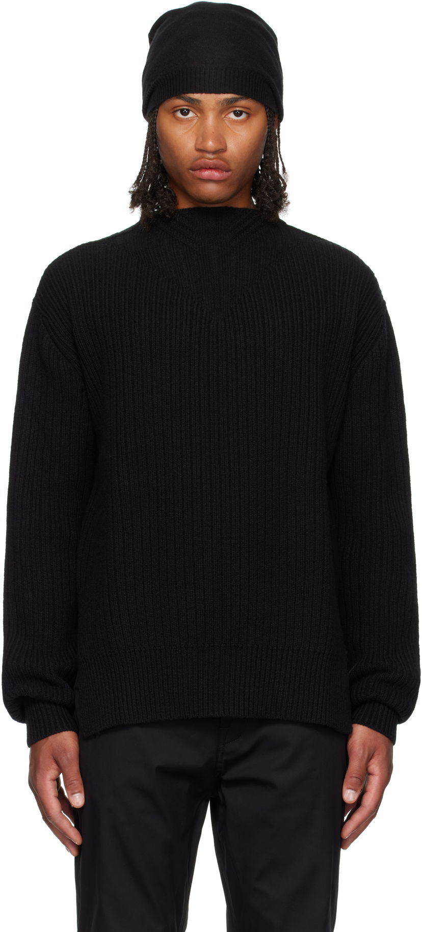 Sveter Rick Owens Rick Owens Concordians Fisherman Round Neck Sweater Čierna | RU02E1649 KWV