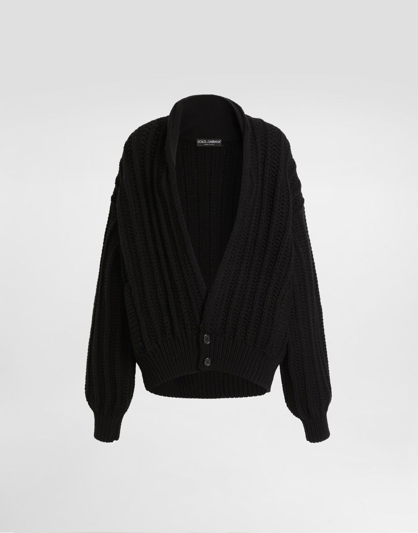 Sveter Dolce & Gabbana Dolce & Gabbana Virgin Wool Knit Cropped Cardigan Čierna | FXVCWTJCVZ2N0000