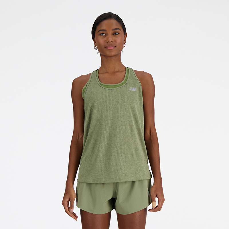 Tielko New Balance Tank Top Green Zelené | Dámske tričko New Balance WT41250DHO – zelené, 0