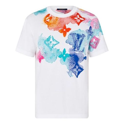 Tričko Louis Vuitton Louis Vuitton SS21 Water Printing T-Shirt Biela | 1A8QWA