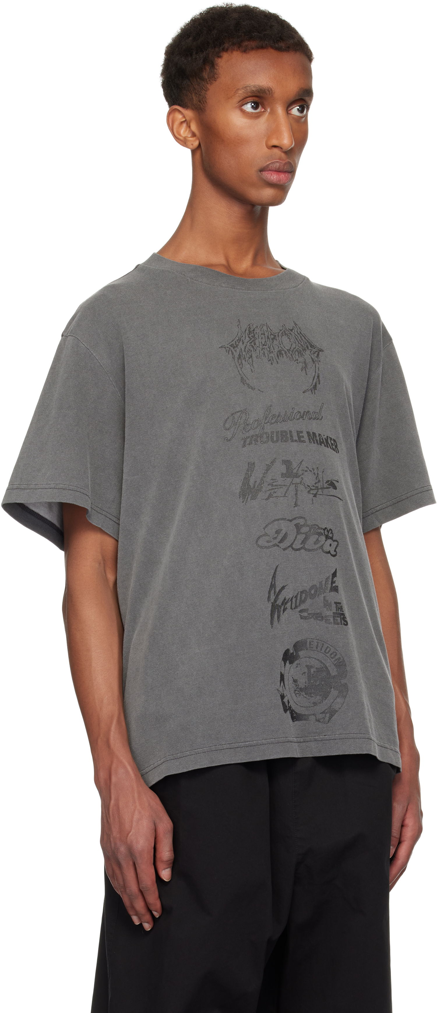 Tričko We11done We11done Multi Logo Graphic T-Shirt Šedá | WD-TT3-24-777-U-CH, 1