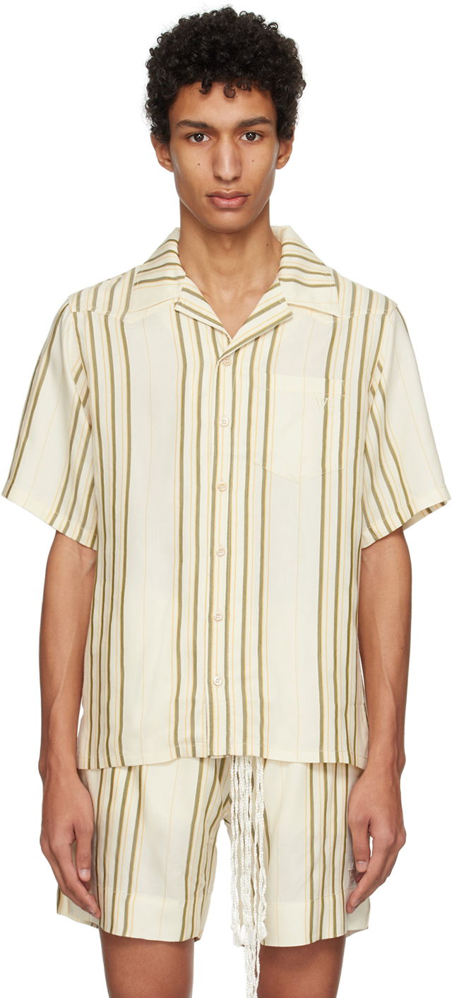 Košeľa Wales Bonner SSENSE Exclusive Off-White Bowling Shirt Hnedá | SH04-CO01-1007, 0