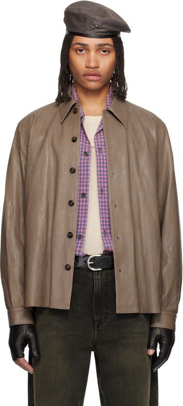 Košeľa OUR LEGACY Our Legacy Welding Leather Shirt Hnedá | M2259W7, 0