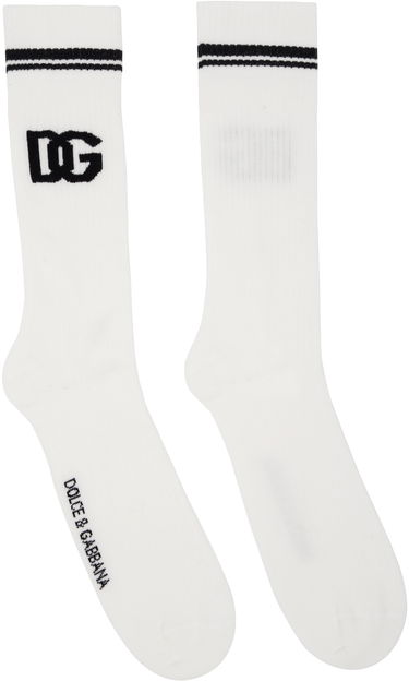 Ponožky Dolce & Gabbana White 'DG' Socks Biela | GXI30TJACLT, 0