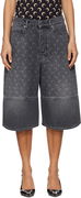Marine Serre Moon Laser Denim Shorts