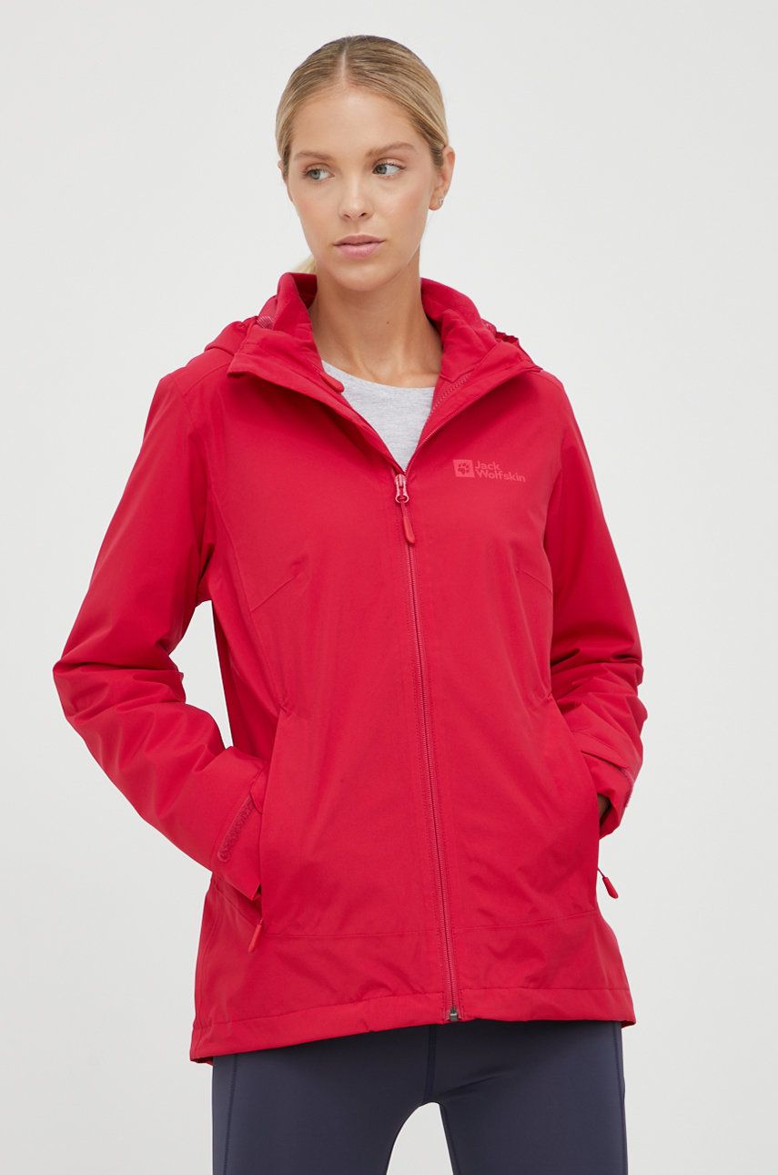 Vetrovka Jack Wolfskin Moonrise 3in1 Jacket Červená | 1115621, 0